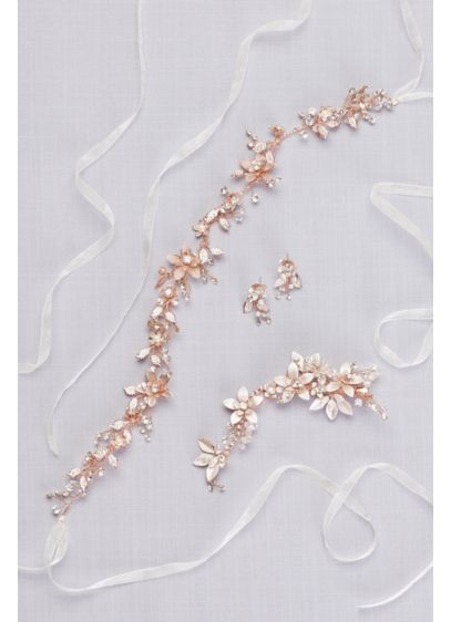David's Bridal Pink (Blooming Pearl and Crystal Hair Clip)